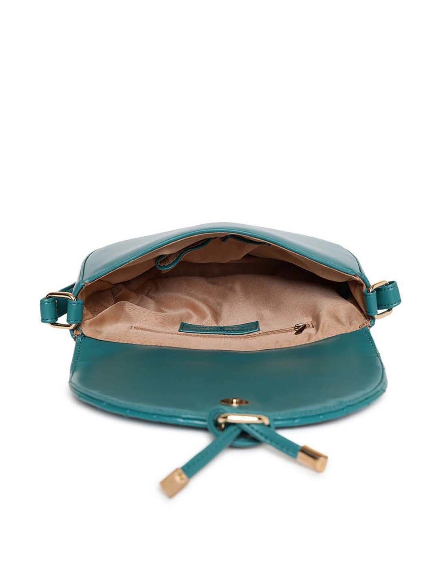 KLEIO Green Quilted Medium Sling Handbag