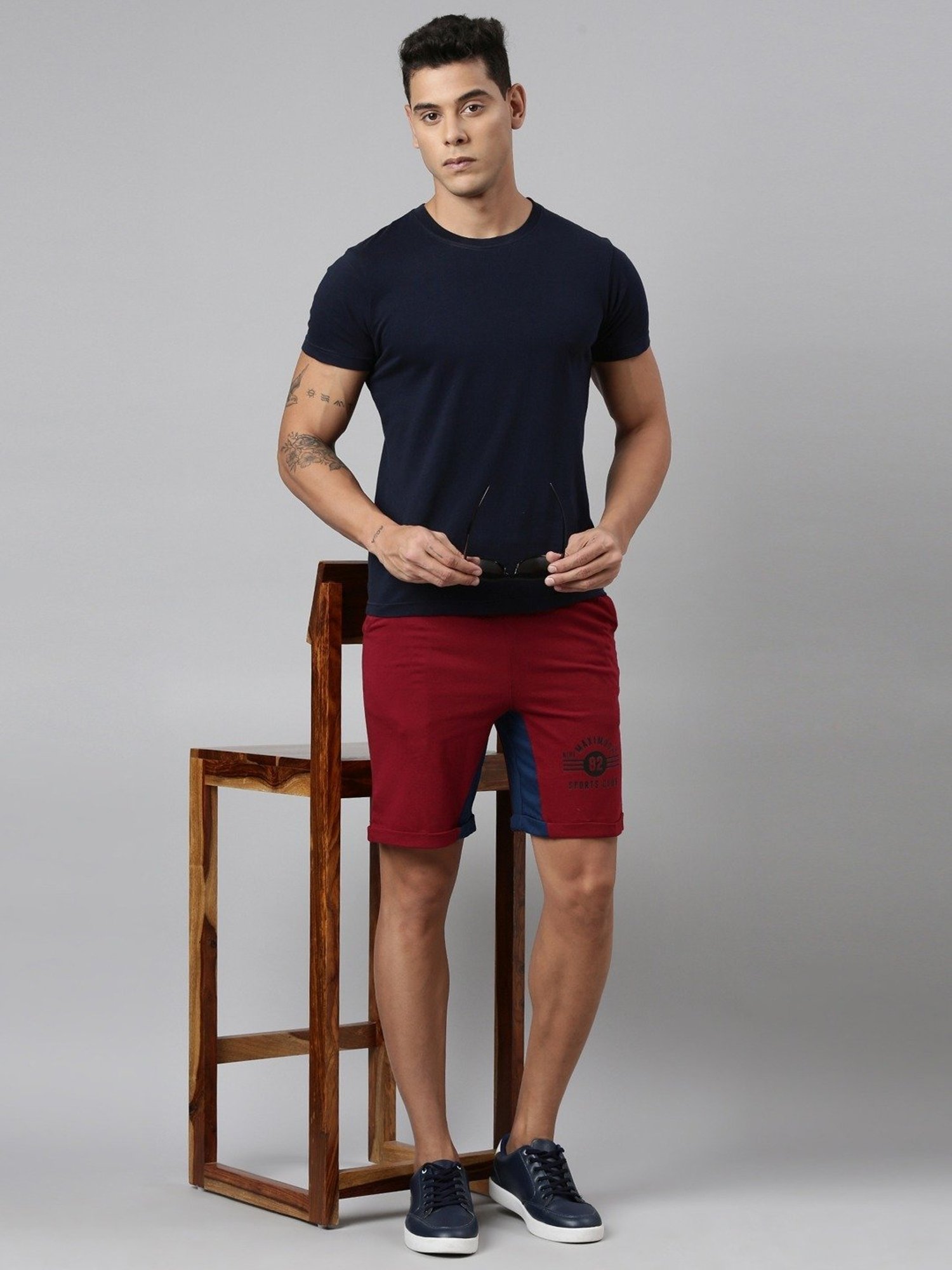 Dixcy Scott Maximus Maroon Cotton Regular Fit Shorts