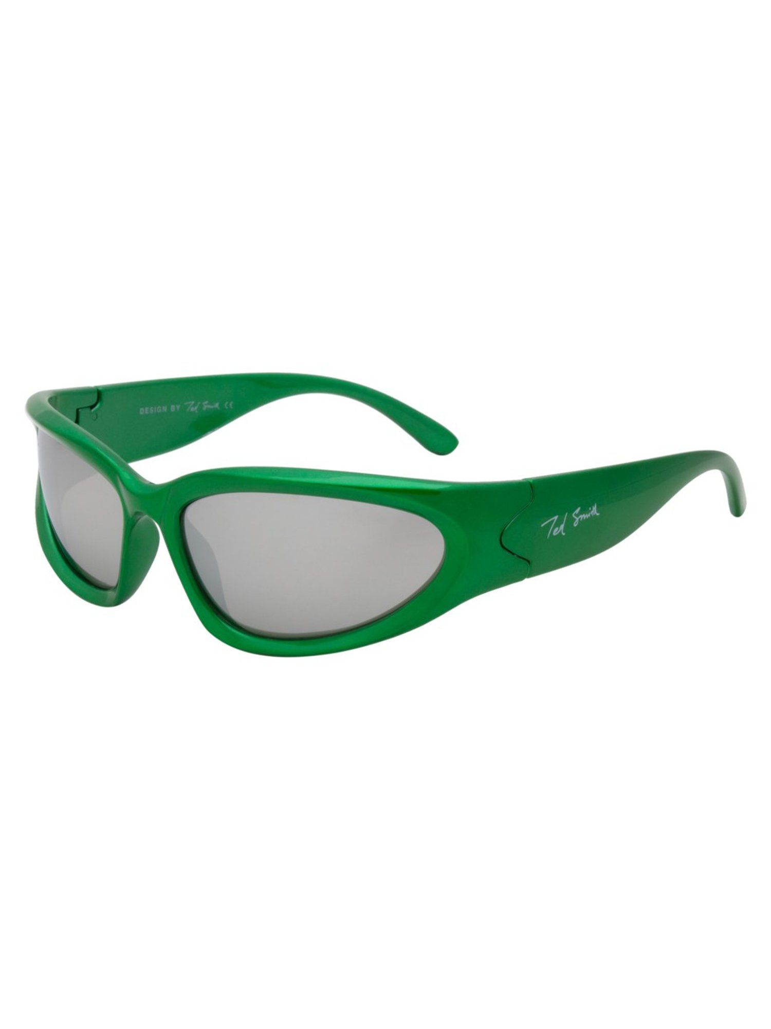 Ted Smith Silver Wraparound UV Protection Unisex Sunglasses