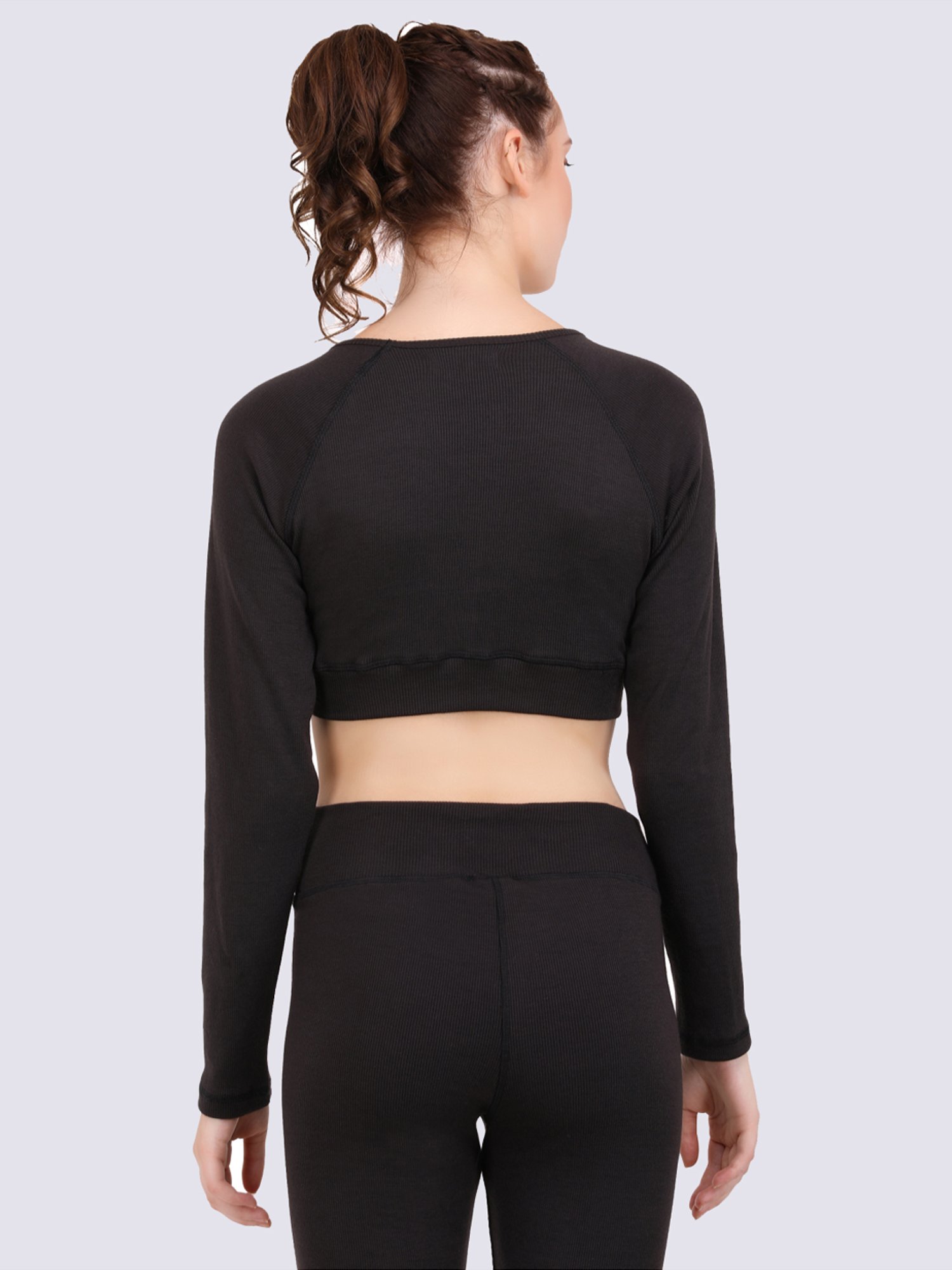 EVERDION Black Cotton Sports Top