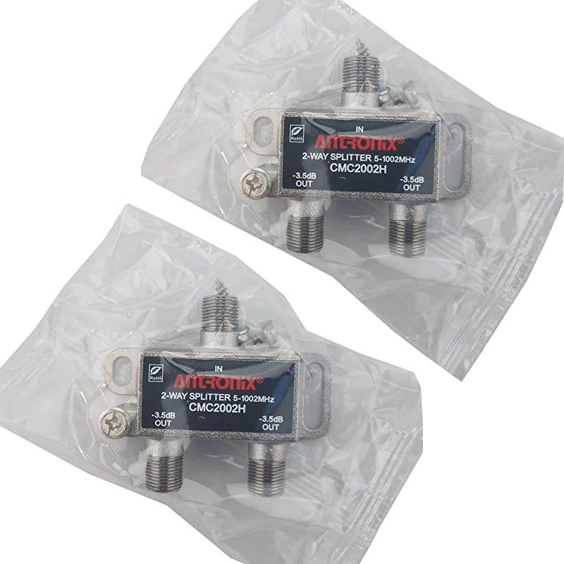 2 Pack  CMC2002H High Performance 2-Way Coax Cable Splitter 5-1002MHz