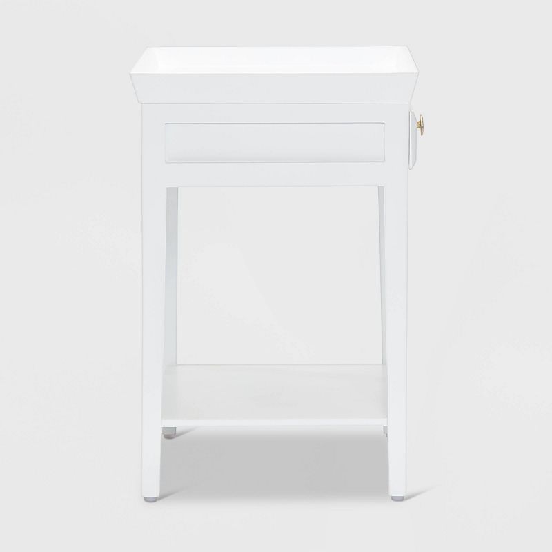 Hampton Side Table with Drawer White - Finch