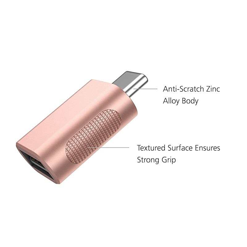 USB C to USB Adapter2 PackUSBC to USB 30 AdapterUSB TypeC to USBThunderbolt 3 to USB Female Adapter OTG for MacBook iPad Pro 2020 Surface Go Dell XPS More TypeC DevicesRose Gold