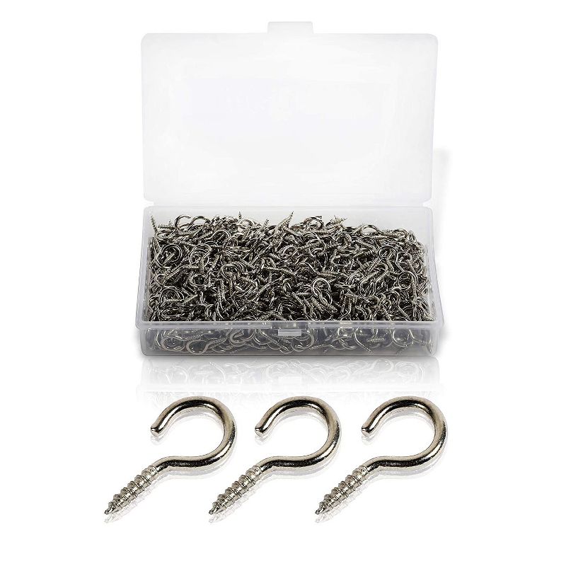 100-Count Metal Sawtooth Picture Frame Hangers with No Nail + Storage Box, 1"