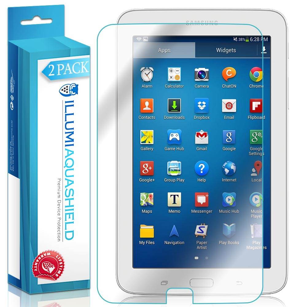 ILLUMI AquaShield Screen Protector Compatible with Samsung Galaxy Tab E Lite (2-Pack) No-Bubble High Definition Clear Flexible TPU Film