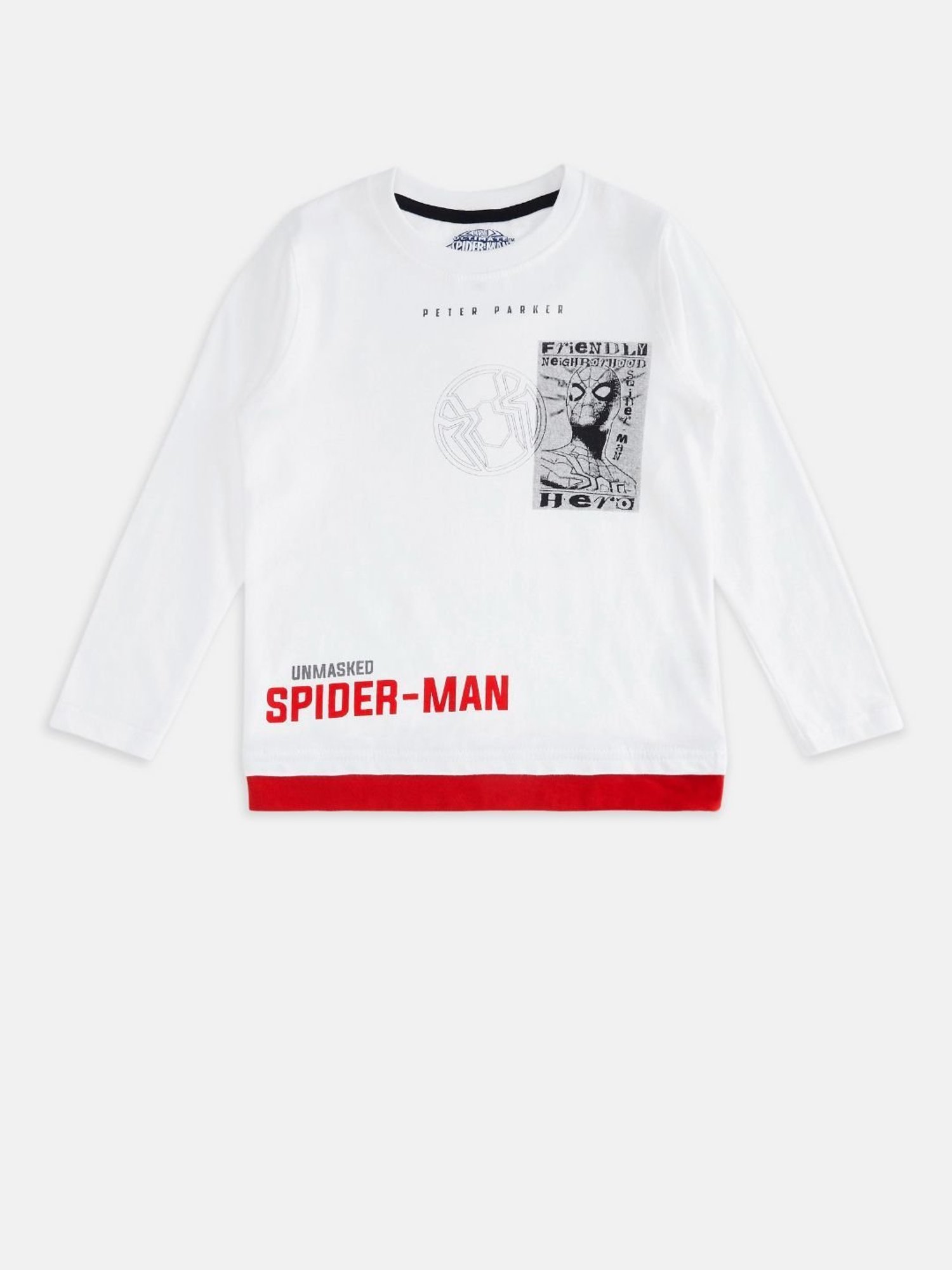 Pantaloons Junior White Printed Full Sleeves T-Shirt