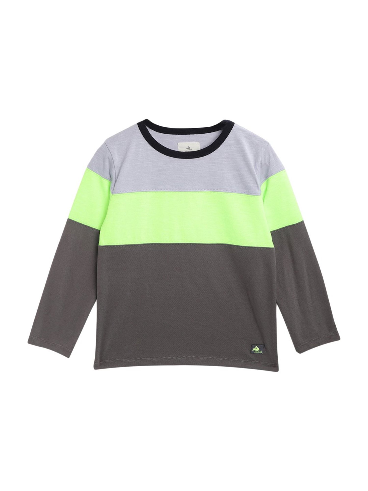 Cherry Crumble by Nitt Hyman Boys Grey Color Block Pattern T-Shirt