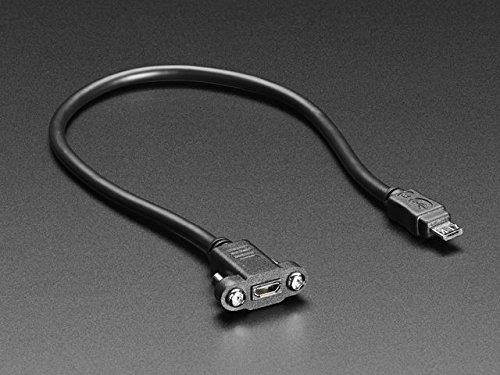 adafruit panel mount extension usb cable  micro b male to micro b female ada3258