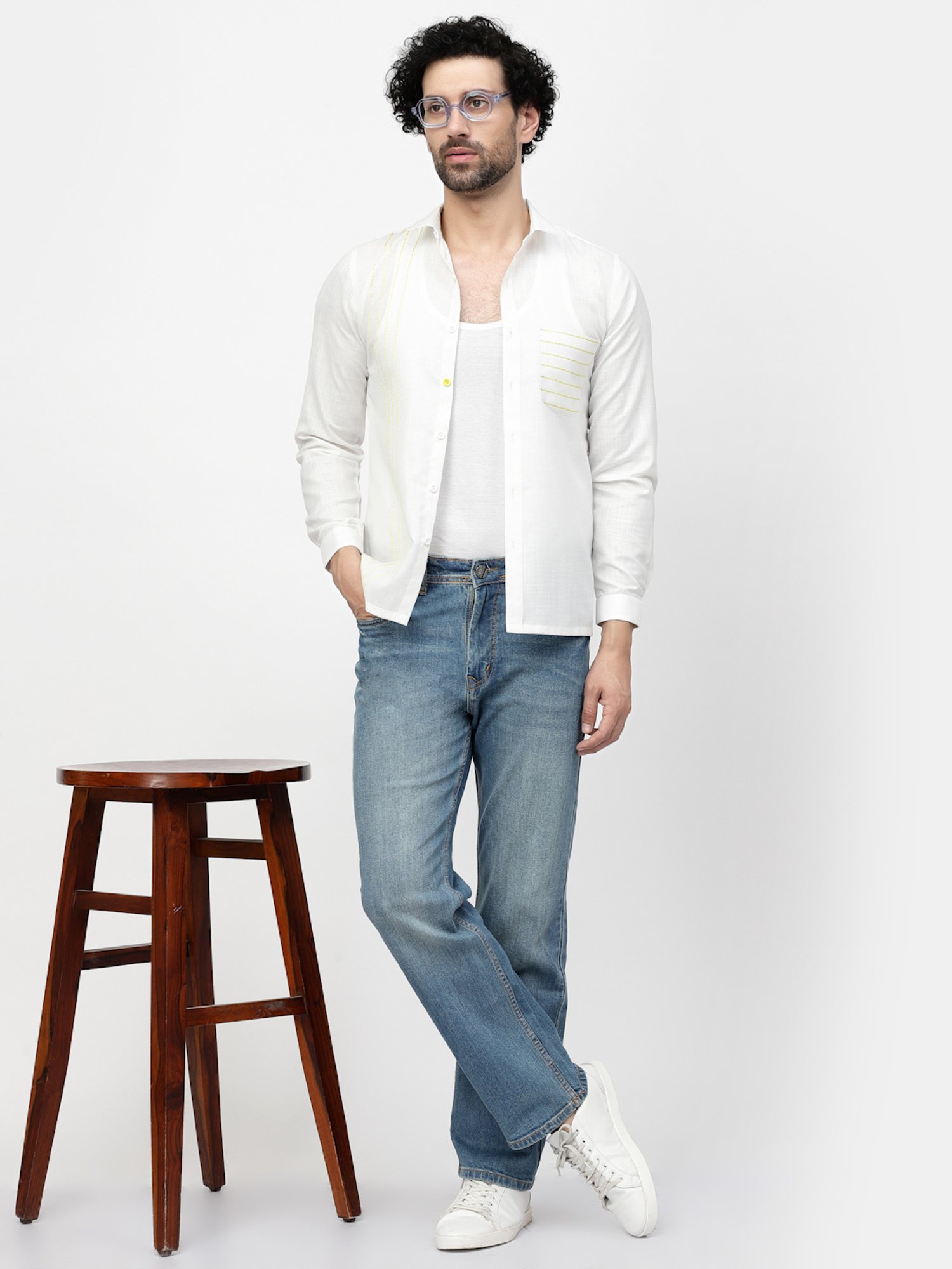 Lela White Regular Fit Shirt