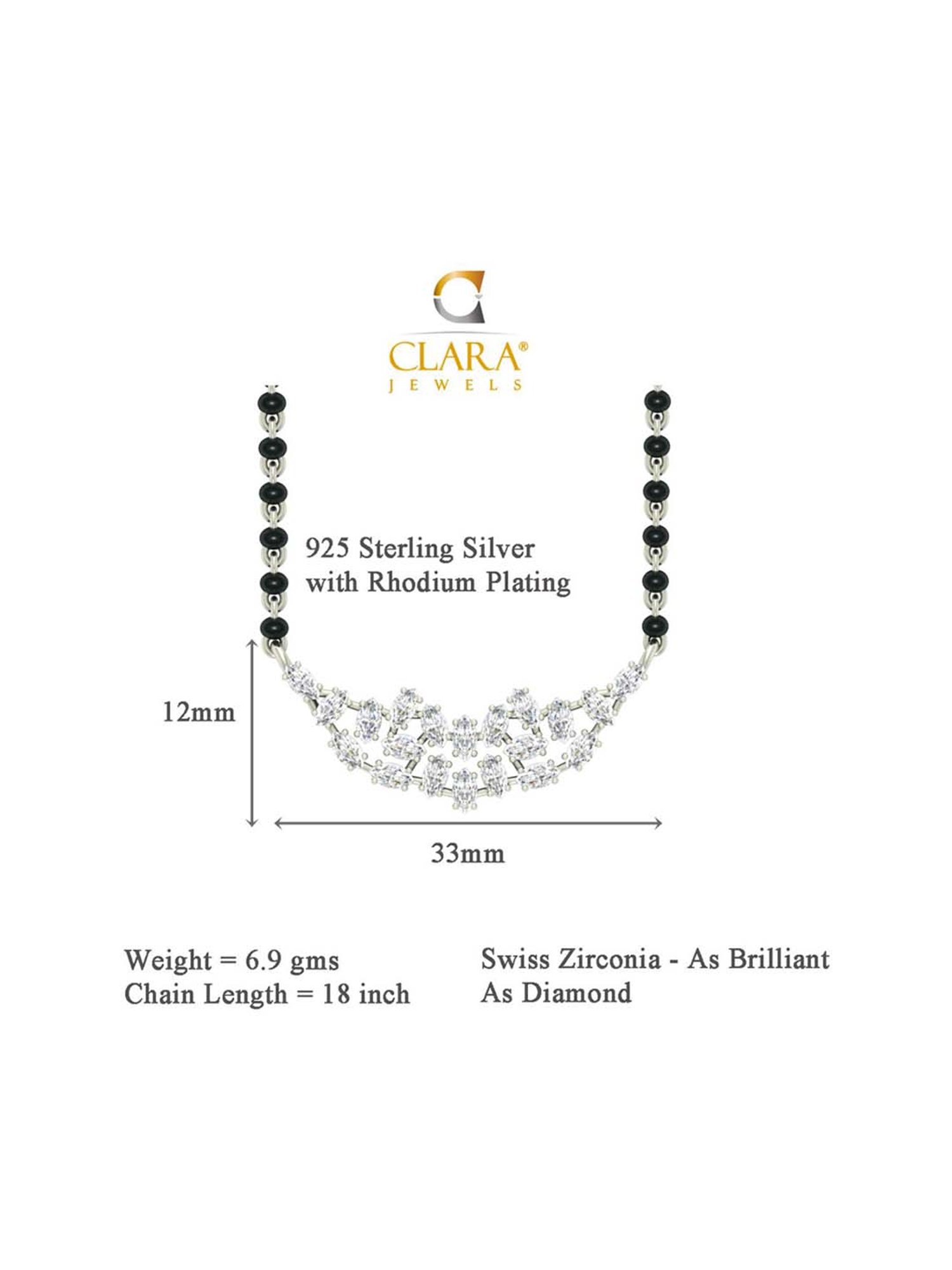 Clara Daisy 92.5 Sterling Silver Mangalsutra