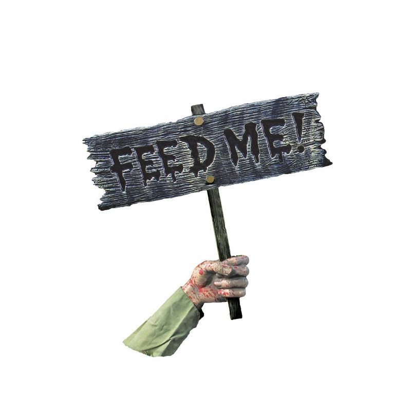 18" Halloween Feed Me Warning Ground Stake Sign