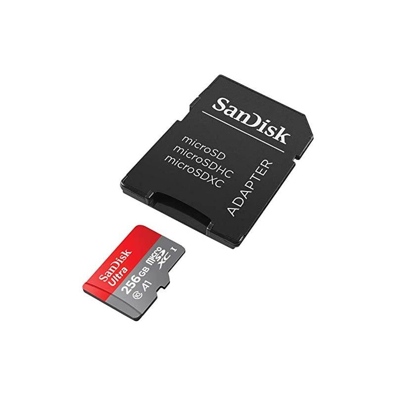 256GB Ultra microSDXC UHS-I Memory Card with Adapter - 100MB/s, C10, U1, Full HD, A1, Micro SD Card - SDSQUAR-256G-GN6MA