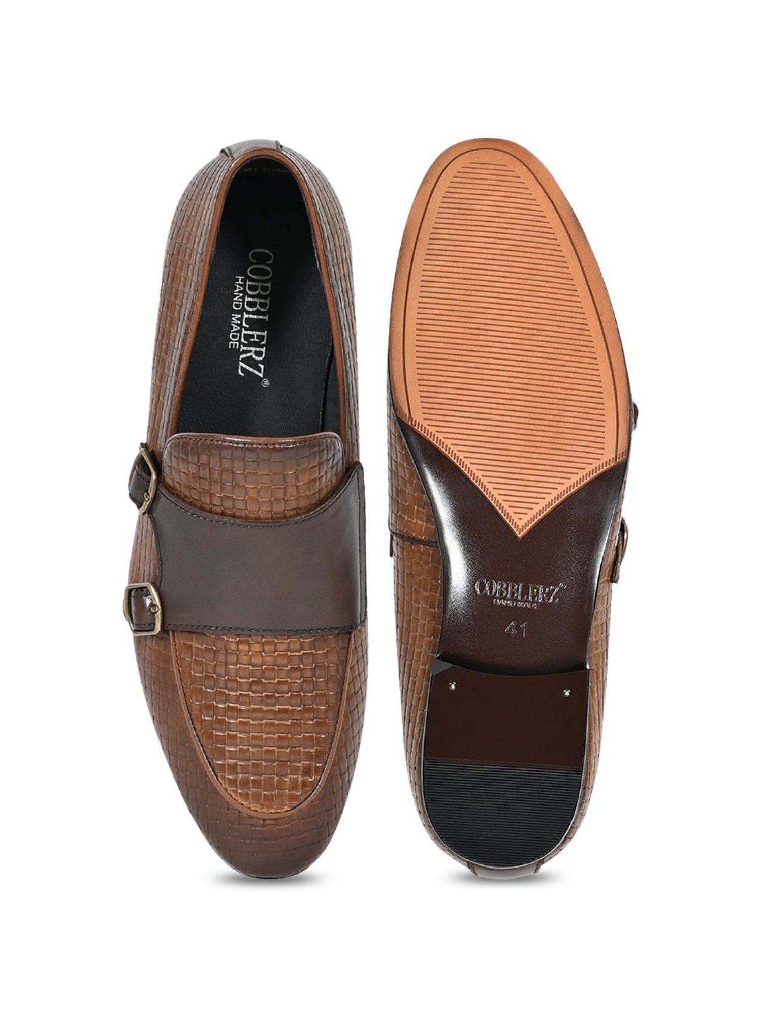Cobblerz Men's Tan Monk Shoes