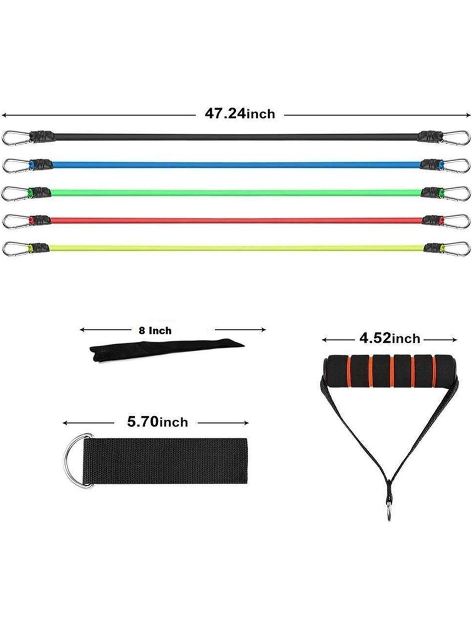 B Fit 11 Piece Resistance Bands Set (Multicolor)
