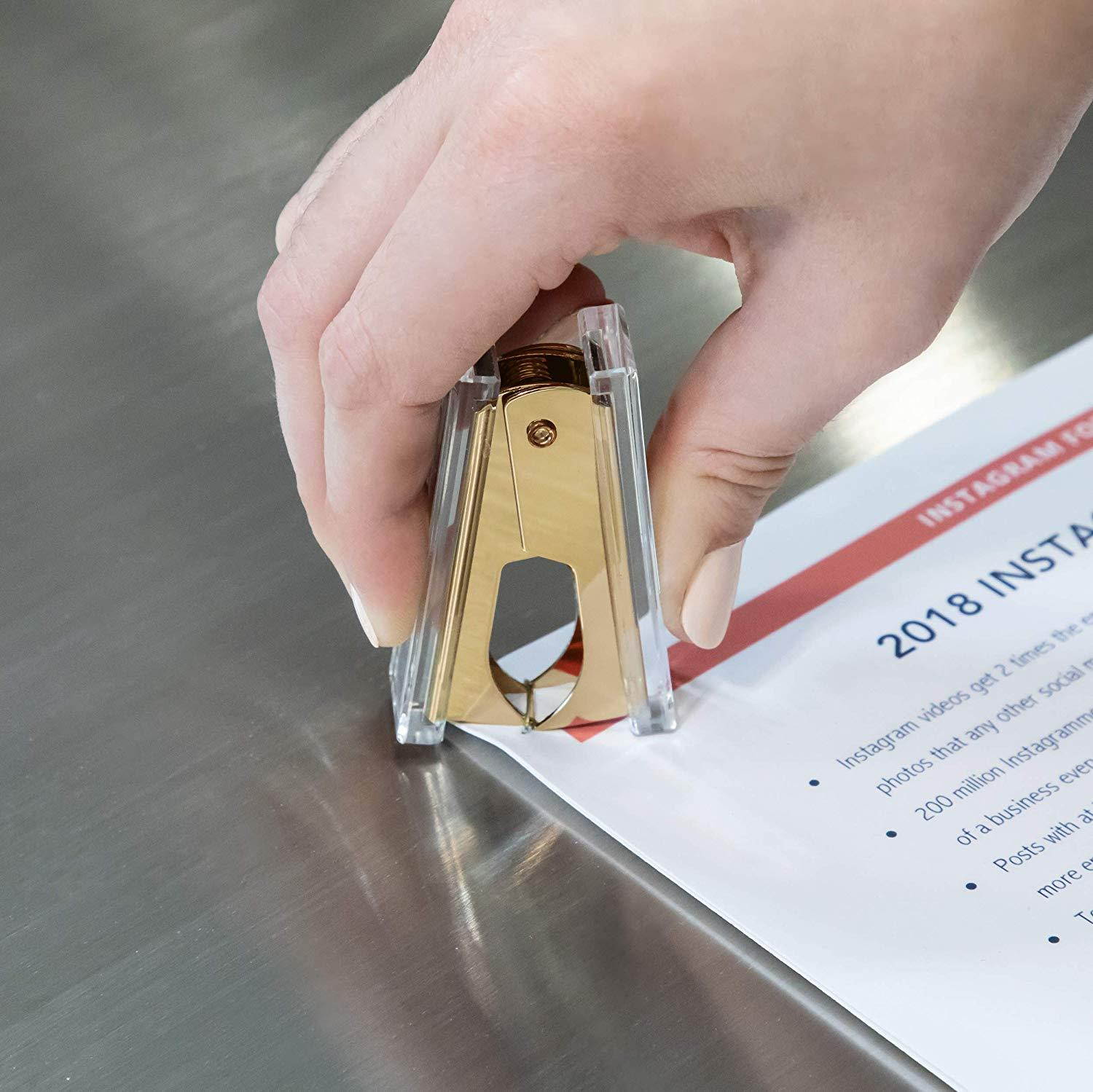 Acrylic and Gold Desk Accessories Set by OfficeGoods &ndash; 12 Inch Ruler, 6.5 Inch Scissors and Stapler Remover - for Your Every Day Office Needs with Style - Beautiful and Magical!