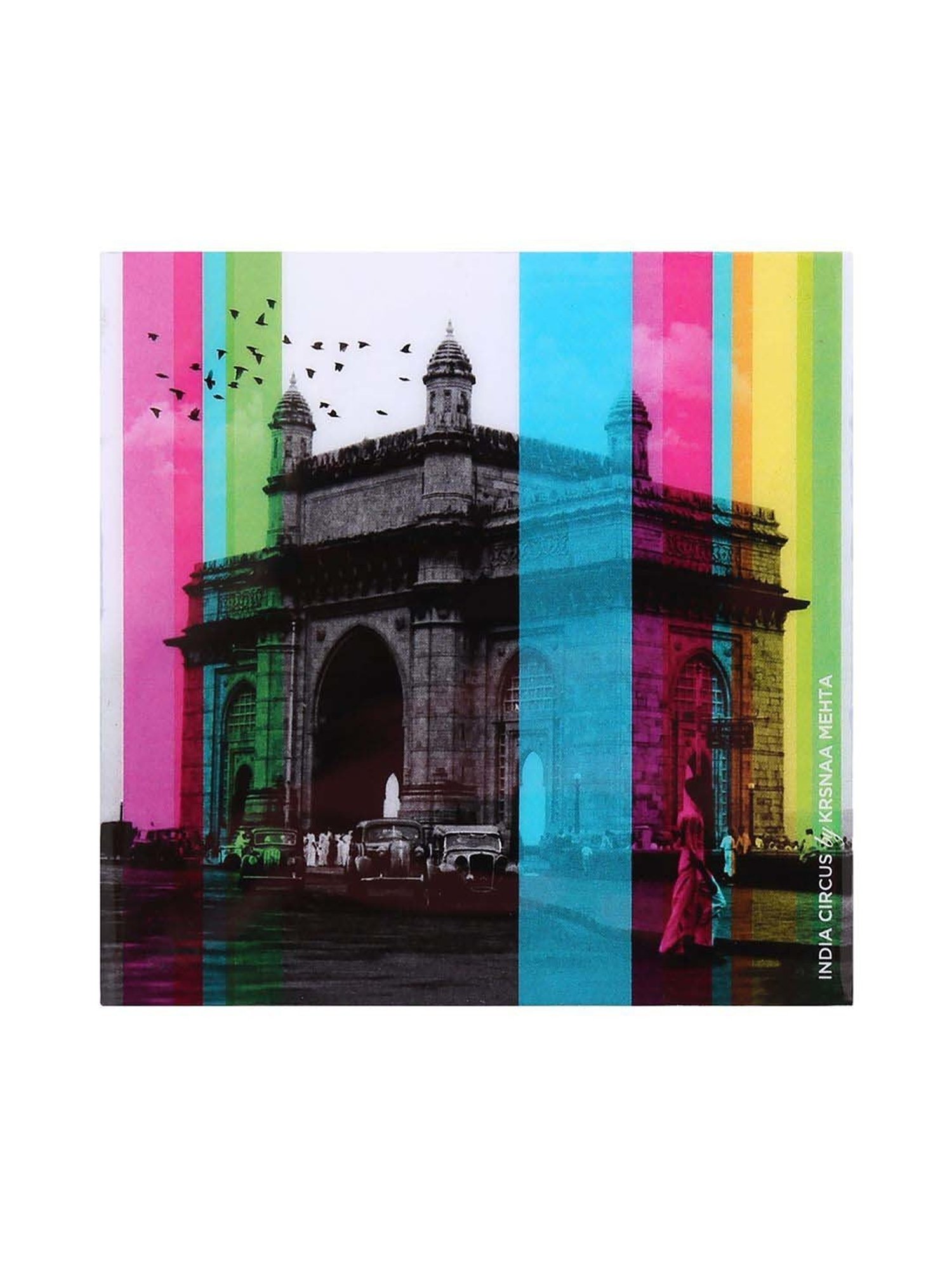 India Circus by Krsnaa Mehta Multicolor Mdf Agra Daily Table Coaster - Set of 6