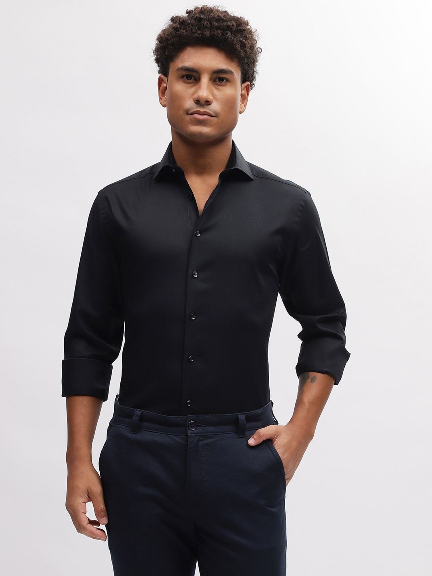 Bruun & Stengade Black Cotton Slim Fit Shirt