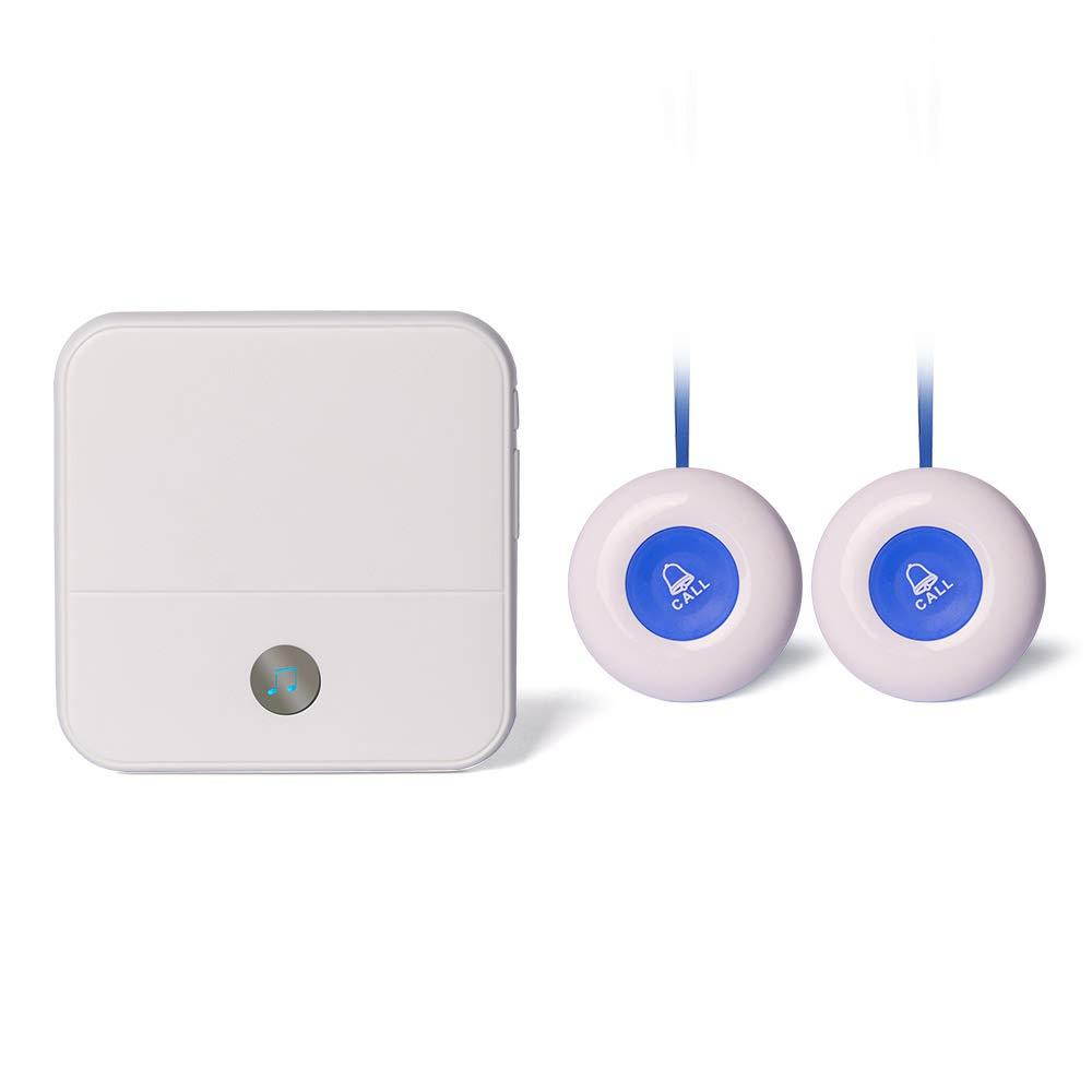 Housecare Wireless Caregiver Pager Nurse Call Button Personal Help Alert System at Home for Elderly Patients Caregivers 500+ Feet 2 Waterproof Transmitters 1 Plugin Receiver (2 Call Buttons)