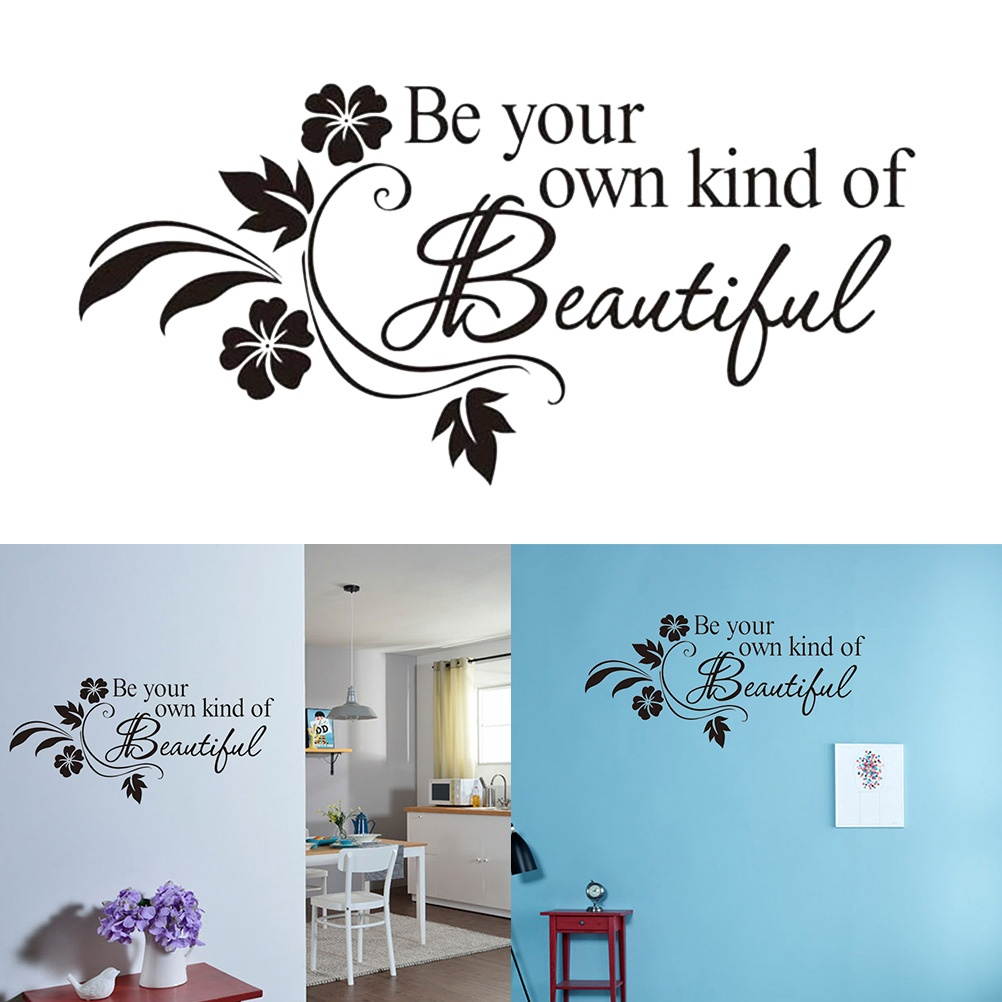 Be Your Own Kind of Beautiful Wall Decal Removable DIY Inspirational Quotes Wall Vinyl Stickers Waterproof Wall Art Decor for Bedroom Living Room Home - 43x37cm