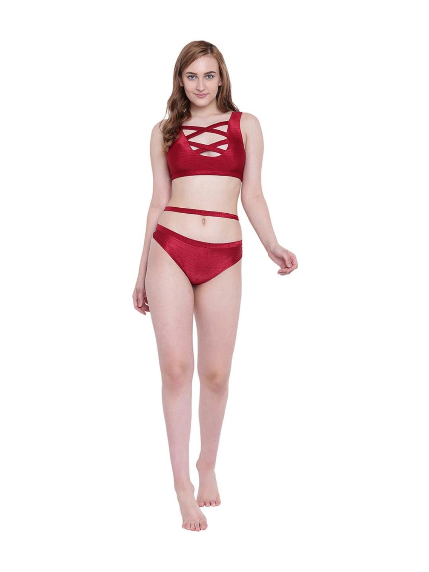 La Intimo Maroon Beach Bold Bikini Panty