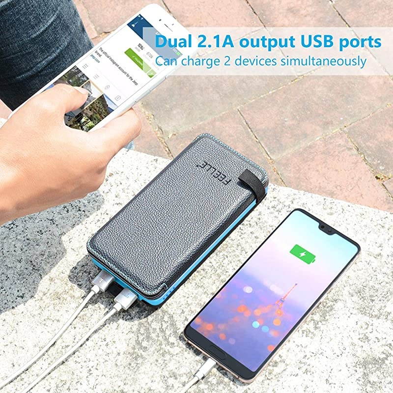 Solar Charger 24000mAh,  Portable Charger External Battery Pack with Dual USB Ports Waterproof Phone Charger for Smart Phones, Tablets and More