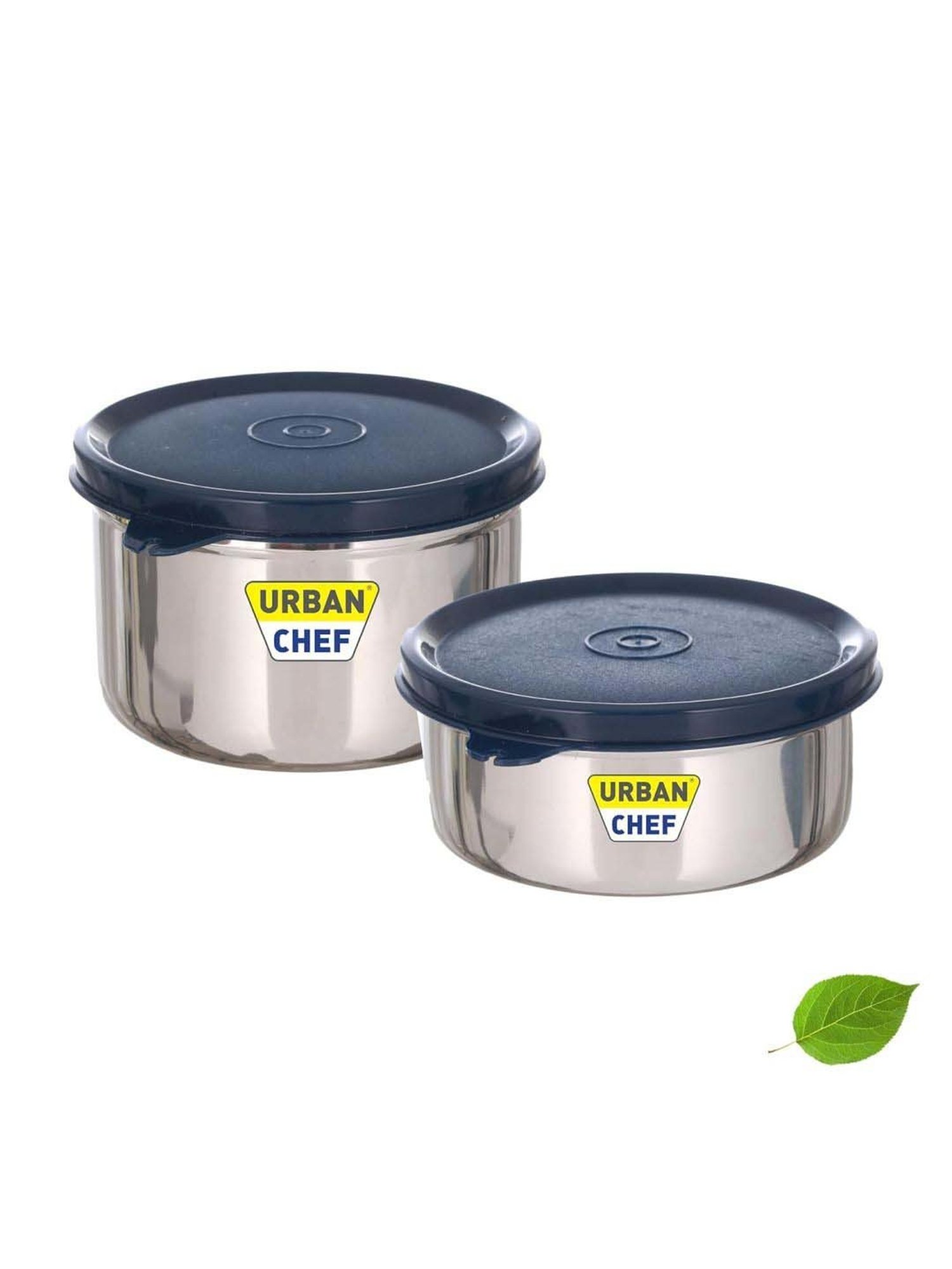 Urban Chef Blue Stainless Steel Essential Lunch Box Containers - Set of 2