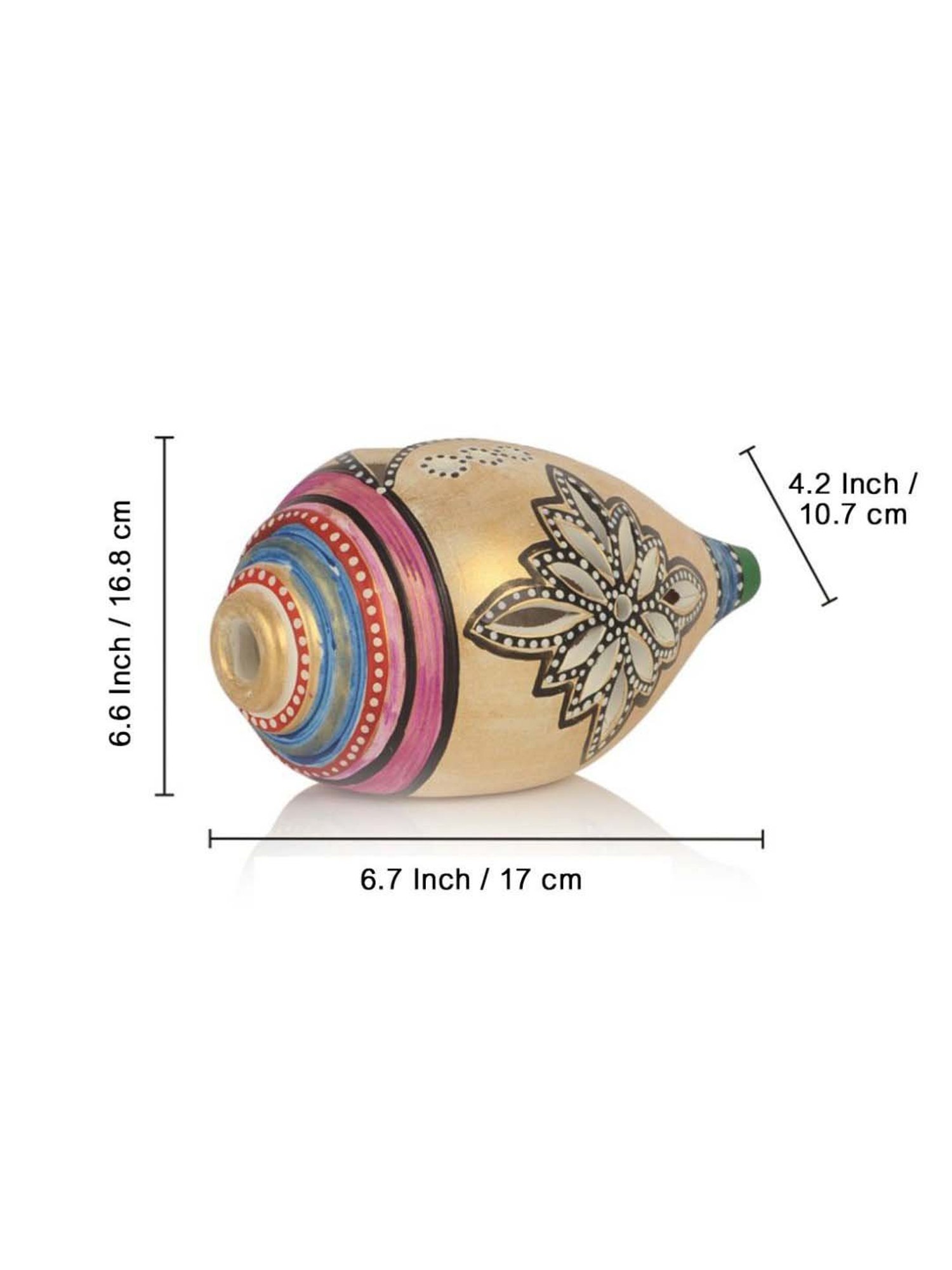 ExclusiveLane Terracotta Handpainted Shankh Shaped Table Tea Light Holder