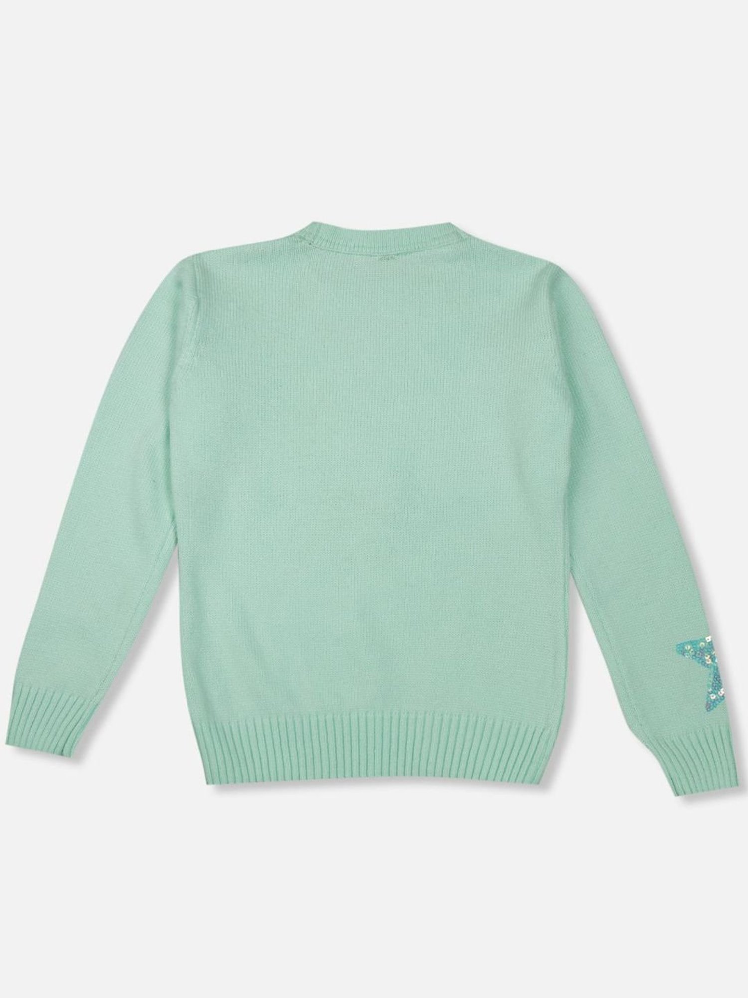 Elle Kids Black Solid Full Sleeves Sweater