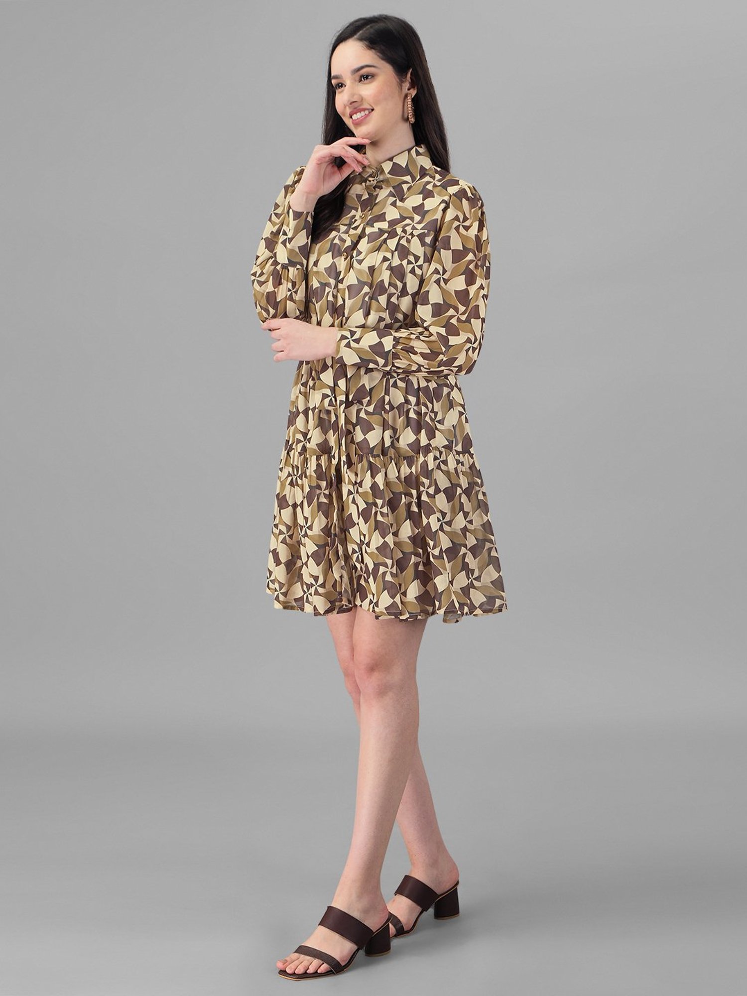 MASAKALI.CO Multicolor Printed A Line Dress