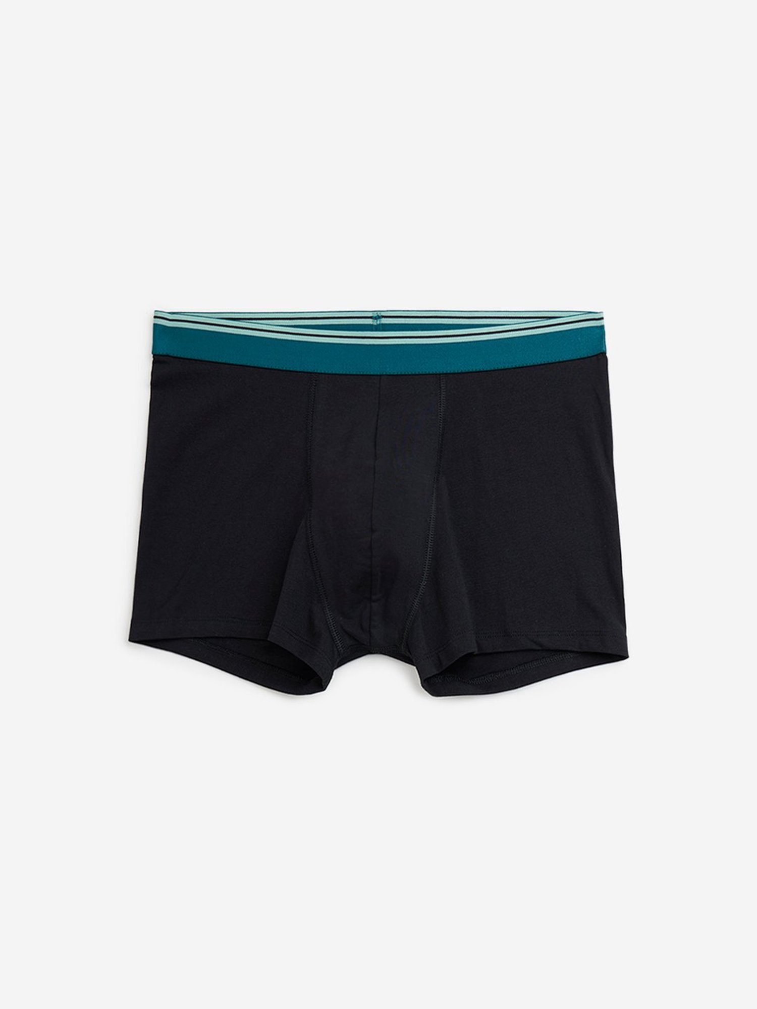 WES Lounge by Westside Black Striped Cotton Blend Trunks - Pack of 3