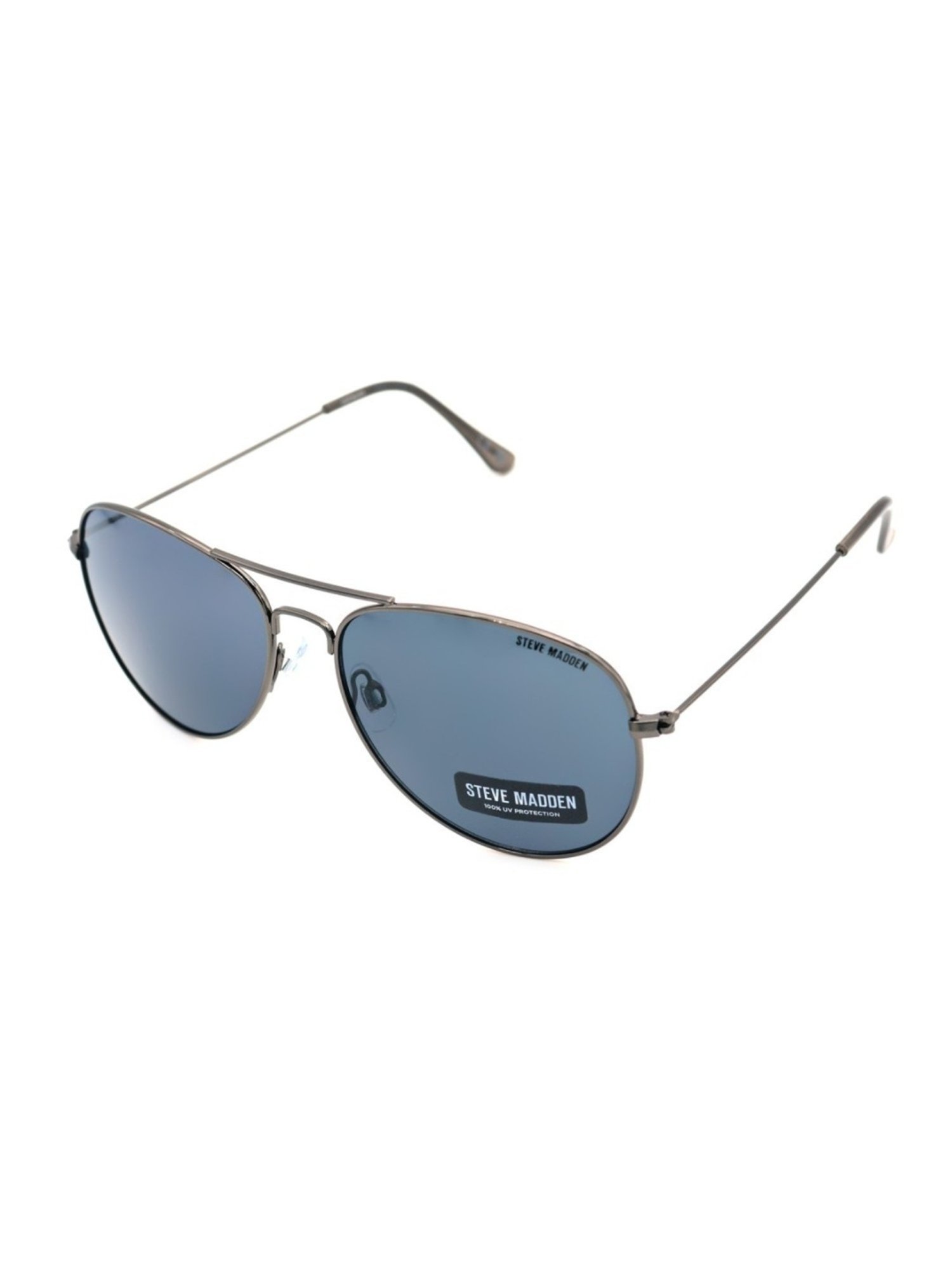 STEVE MADDEN Grey Round UV Protection Sunglasses for Men