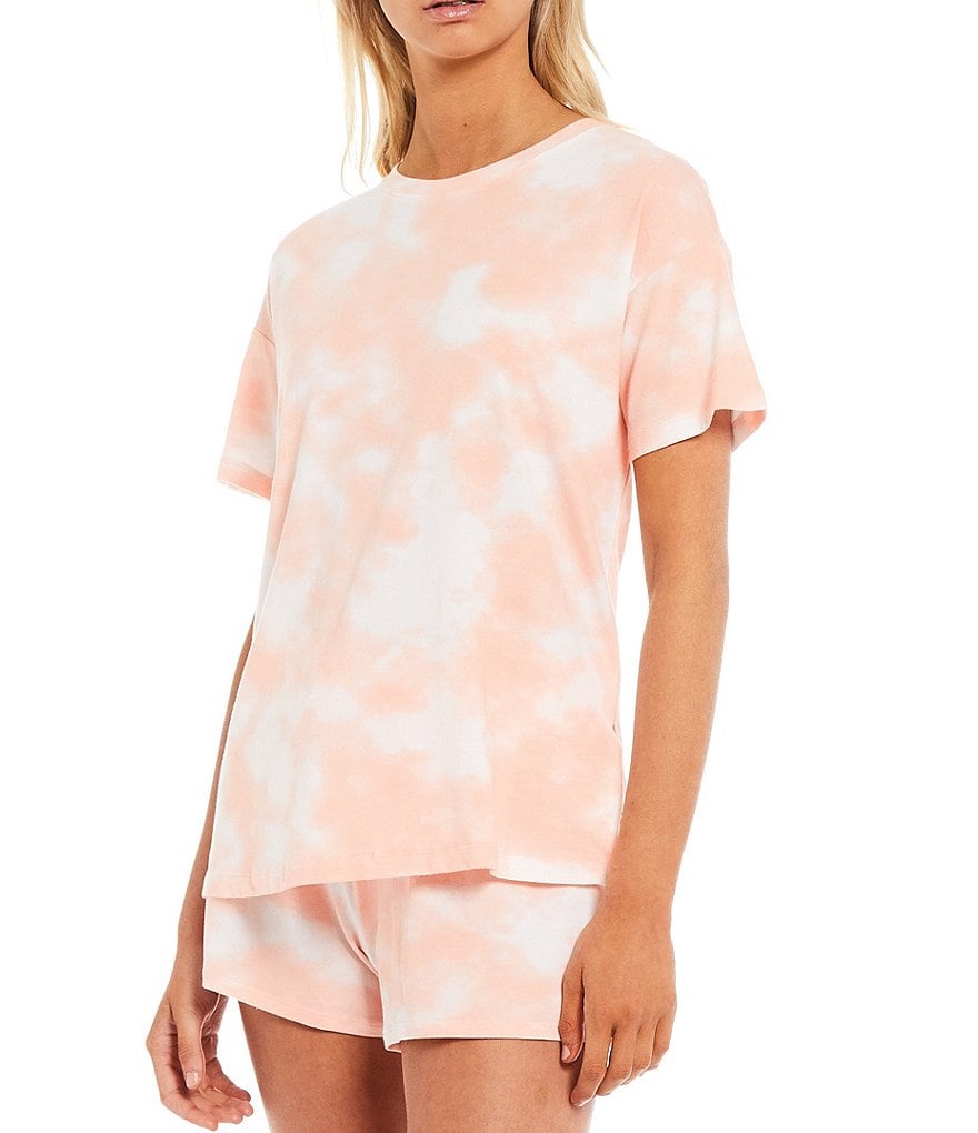 Jasmine & Ginger Tie-Dye Print Coordinating Jersey Knit Sleep Tee