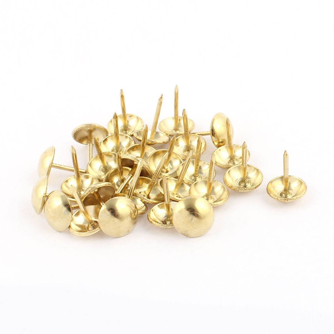 Home Furniture Sofa Upholstery Thumb Tack Nail Gold Tone 7/16-inch Dia 30pcs