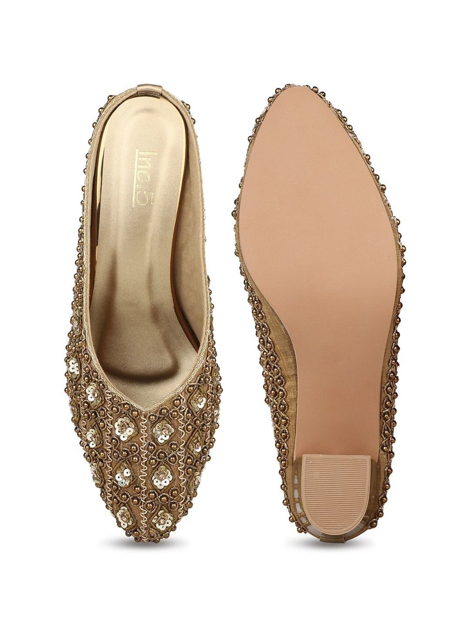 Inc.5 Women's Antique Gold Mule Shoes
