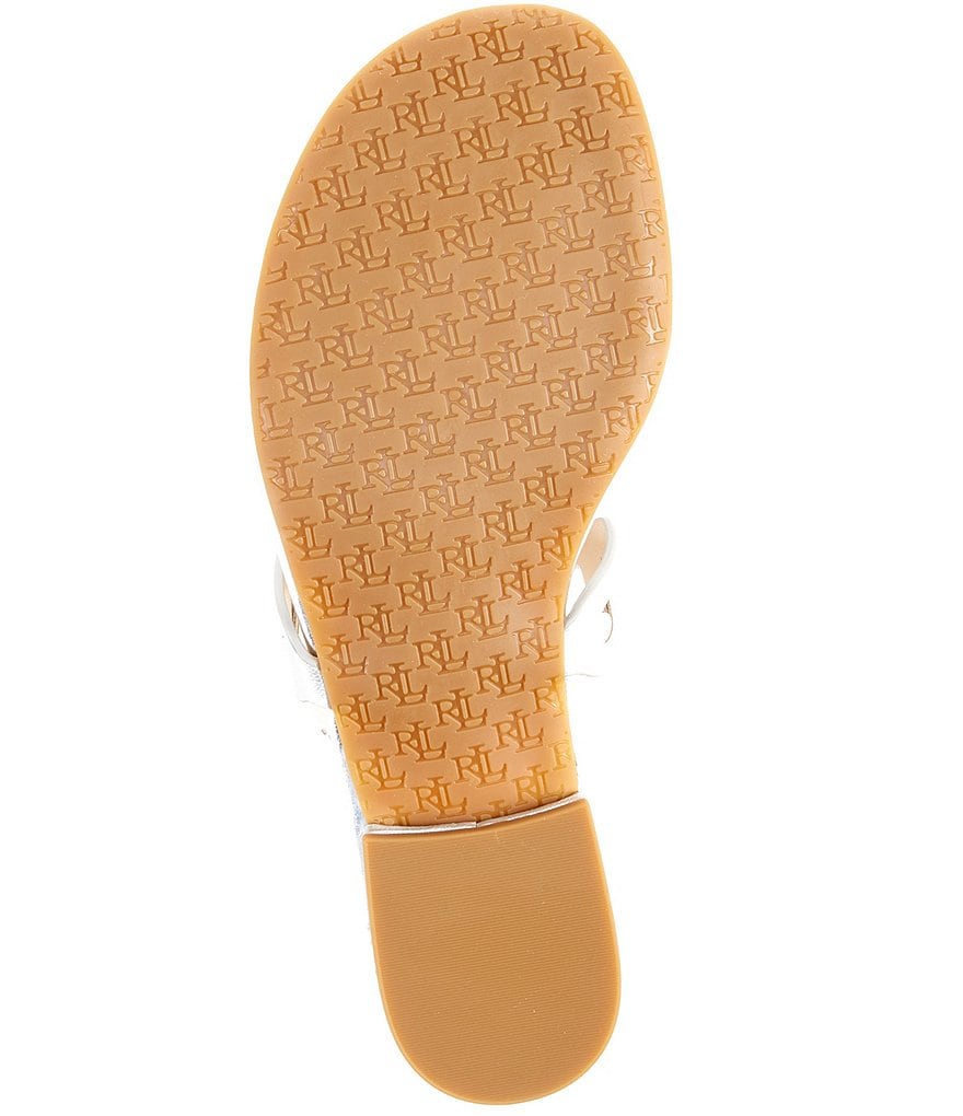 Lauren Ralph Lauren Audrie Leather Logo Thong Sandals