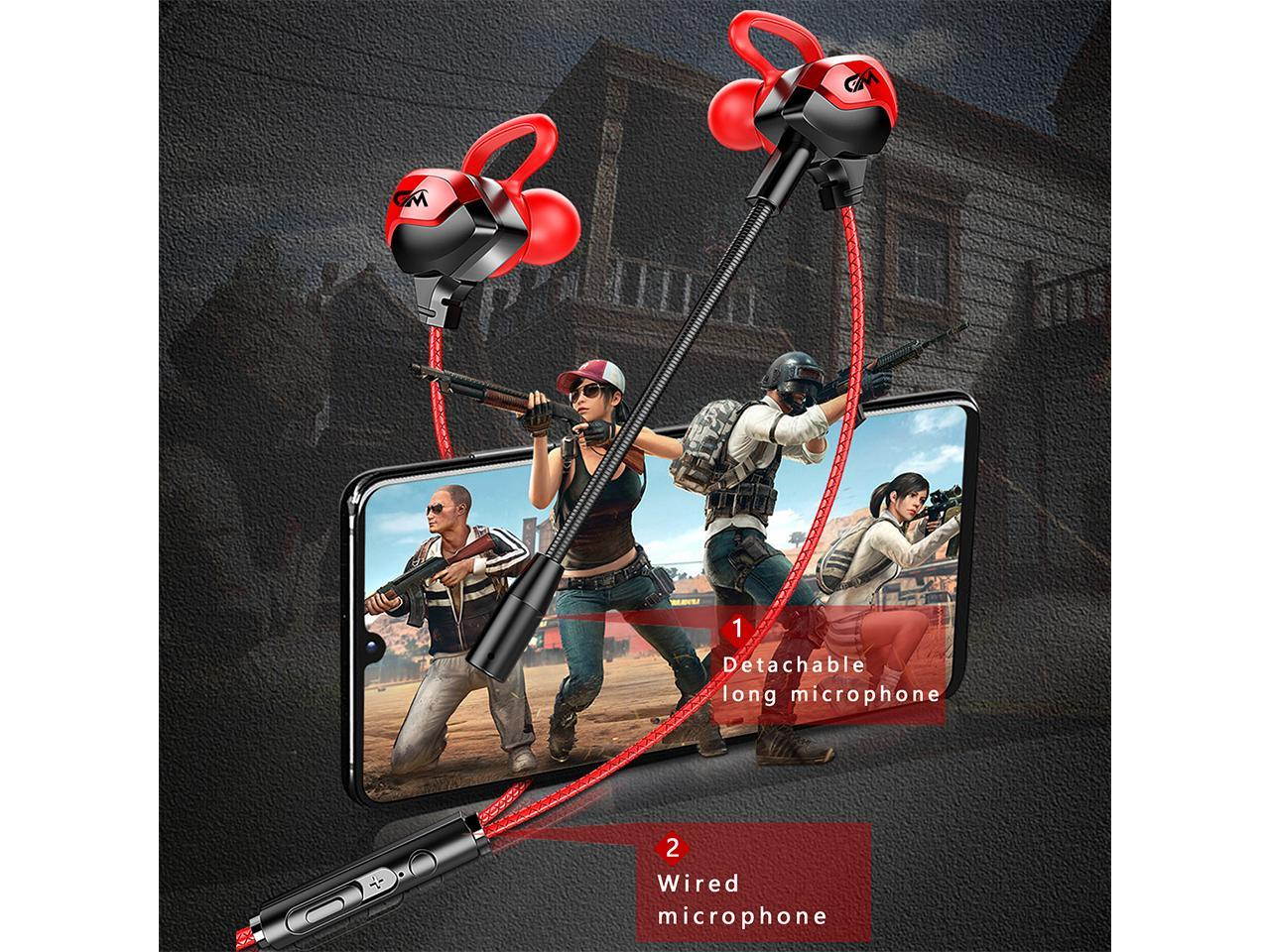 Lpyoo Gaming Earbuds with Microphone Noise Isolating in-Ear E-Sport Wired Earbud Pure Sound and Powerful Bass, Earphones Headset with Mic and Volume Control for Mac, PC, Mobile Phone with 3.5mm