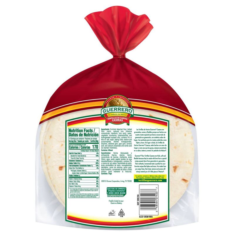 Guerrero Taco Size Flour tortillas - 20.83oz/10ct