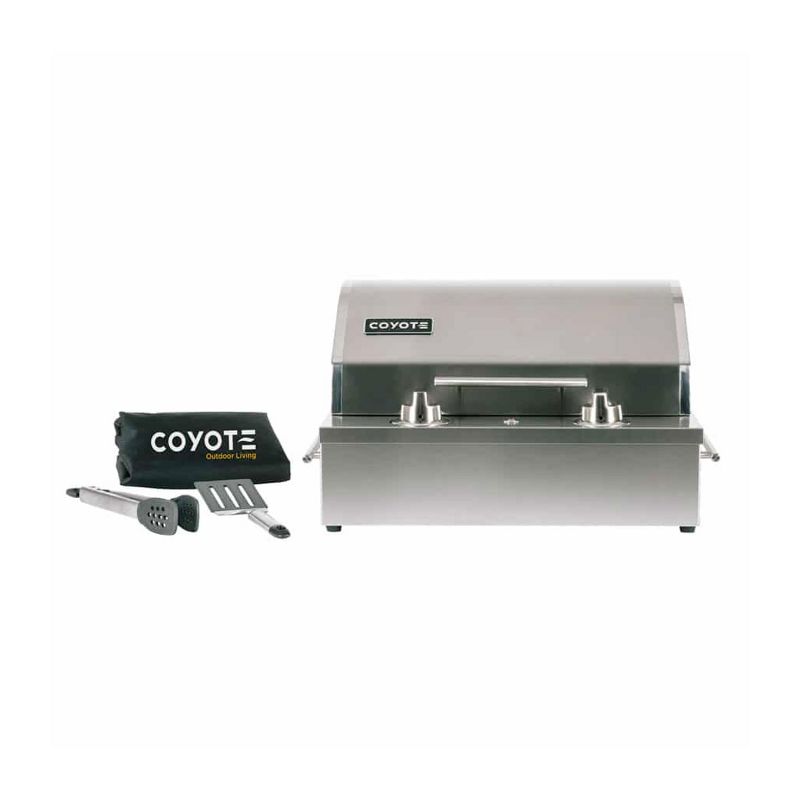 Coyote Outdoor Living C1EL120SM 19 Inch 2 Burner Portable Electric Indoor or Outdoor Grill with 156 sq. in. Cooking Space