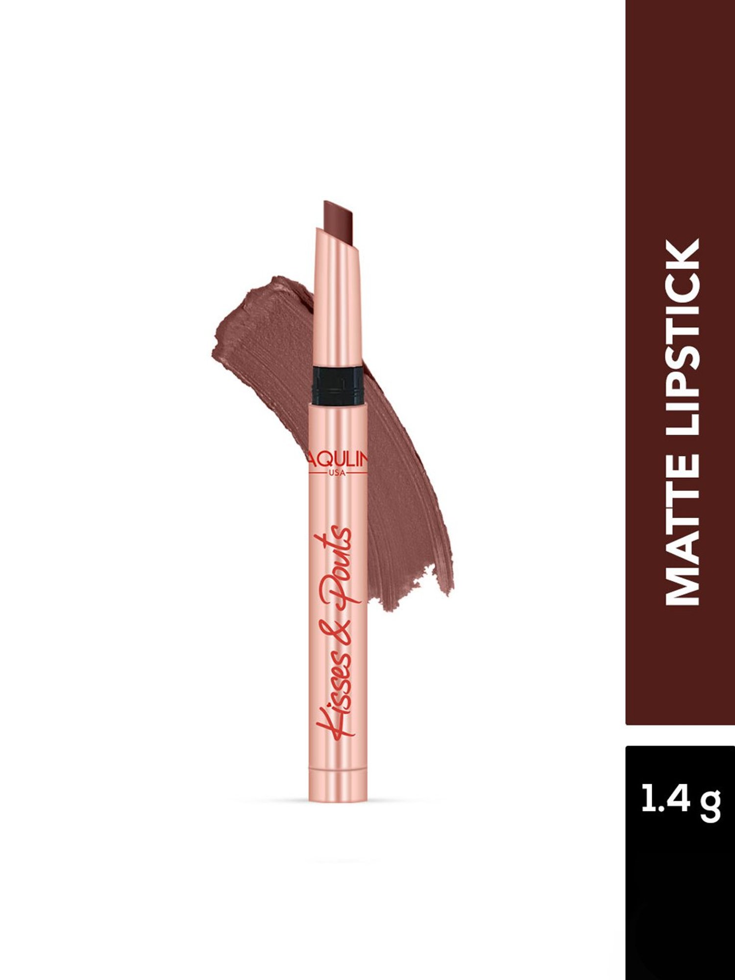 Jaquline USA Kisses & Pouts Transfer Proof Matte Lipstick French Kiss - 1.4 gm