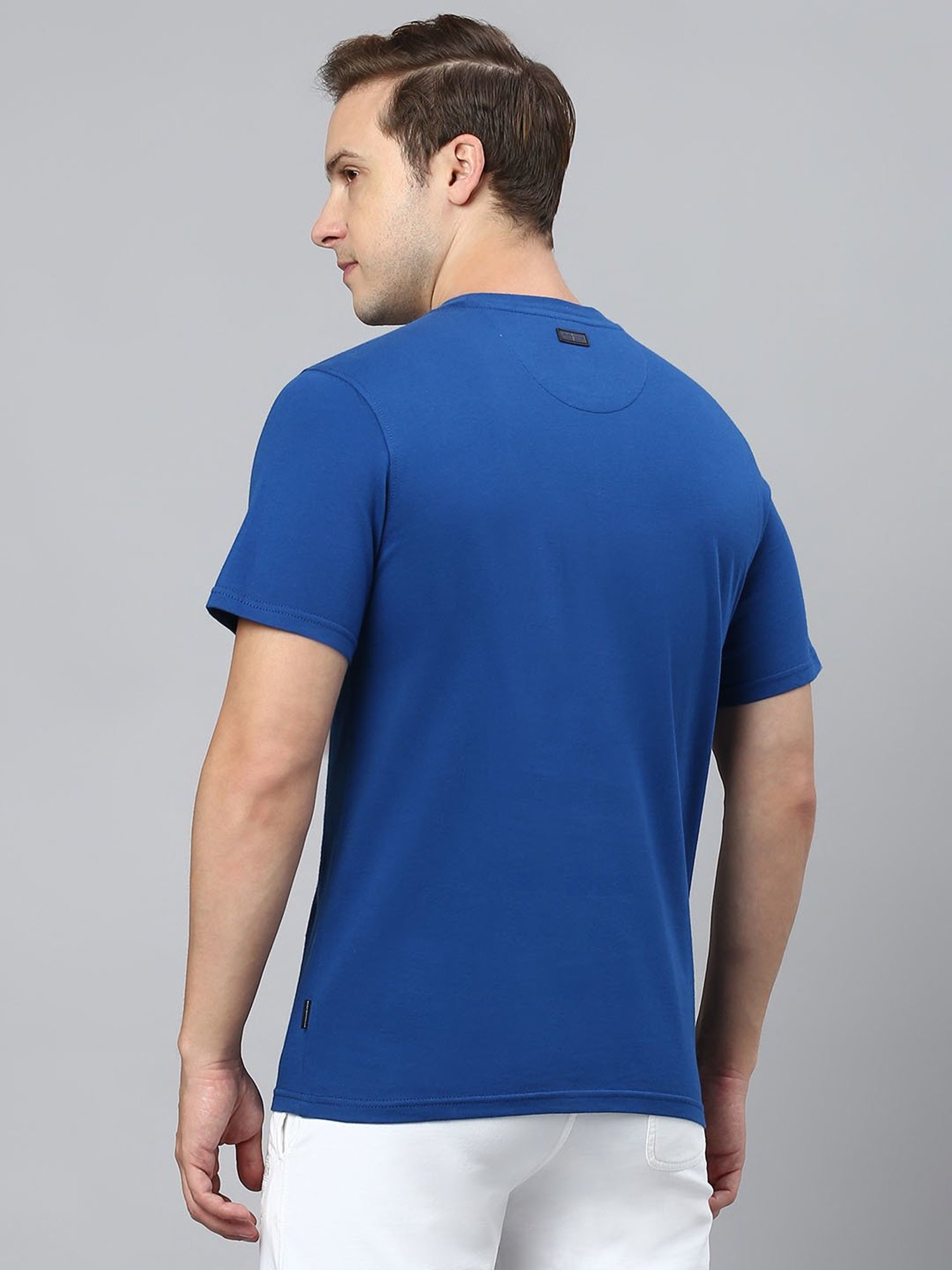 Beverly Hills Polo Club Royal Blue Regular Fit Cotton Crew T-Shirt