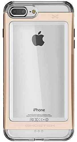 Ghostek Cloak Clear iPhone 7 Plus, iPhone 8 Plus Case with Slim Metal Bumper Design Shockproof Heavy Duty Protection Wireless Charging 2017 iPhone 8 Plus, 2016 iPhone 7 Plus (5.5 Inch) - (Gold)