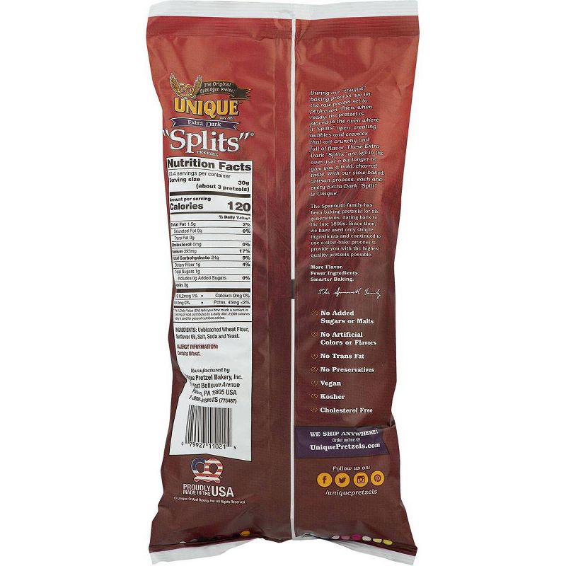 Unique Whole Wheat Extra Dark Pretzels 11oz 12 pk