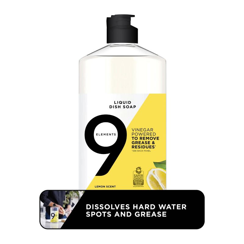 9 Elements Liquid Dish Soap - Lemon - 16 fl oz