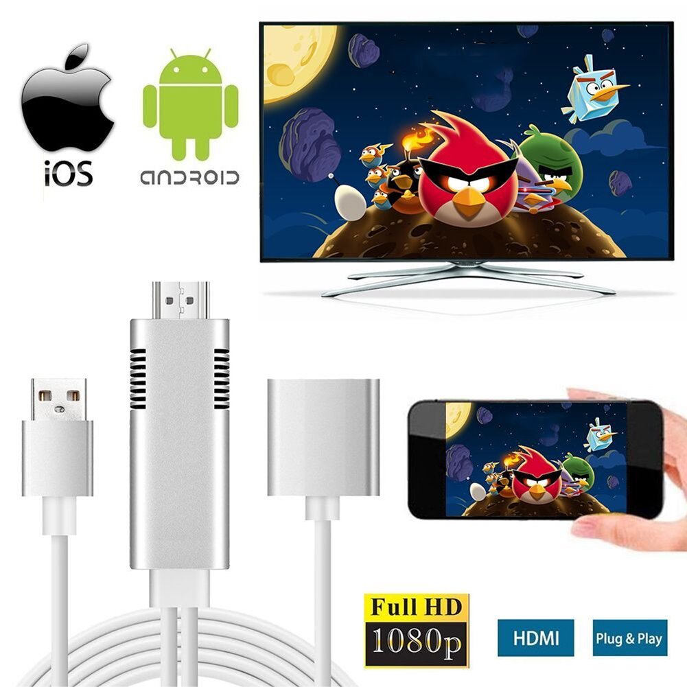 Lightning to HDMI Cable for IOS Android 3-in-1 Lightning / Micro USB / Type-C to HDMI Adapter 1080P Digital AV Adapter HDTV MHL Cable Support iPhone iPad Android Smartphones on HDTV Projector