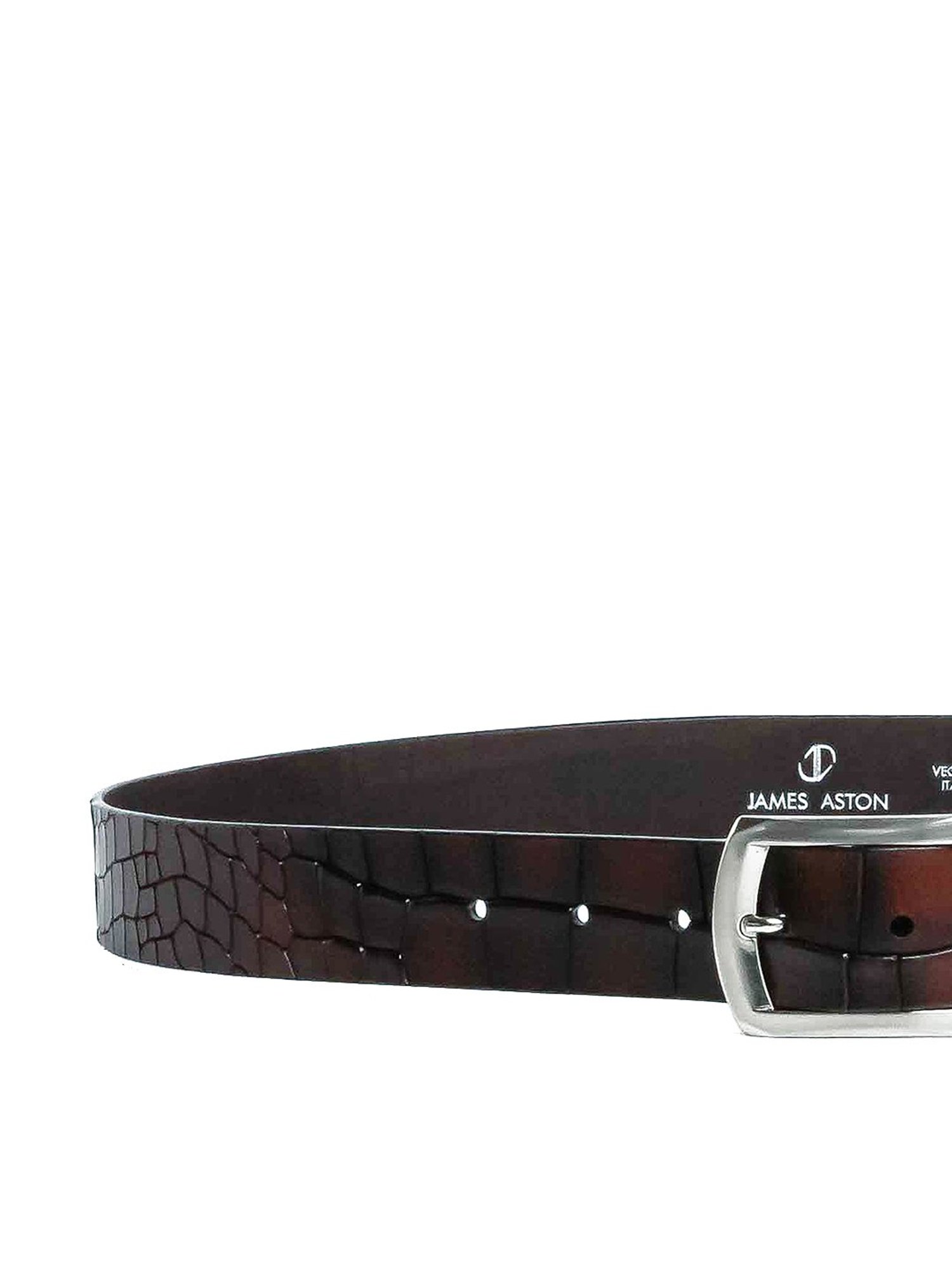 James Aston Brown Leather Waist Belt for Men