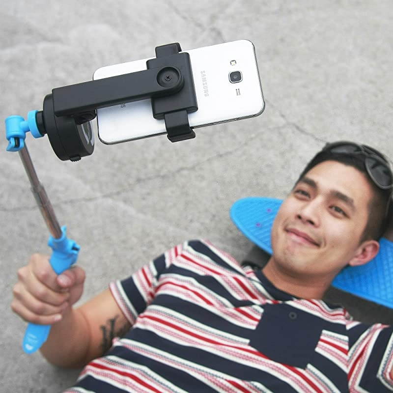 Extendable Tripod Stand Selfie Stick for Travel and Daily Use | Fit for iPhones, Android, TikTok and GoPro Action Cameras | Extends up to 46-Inches with Phone Holder | No Batteries Required