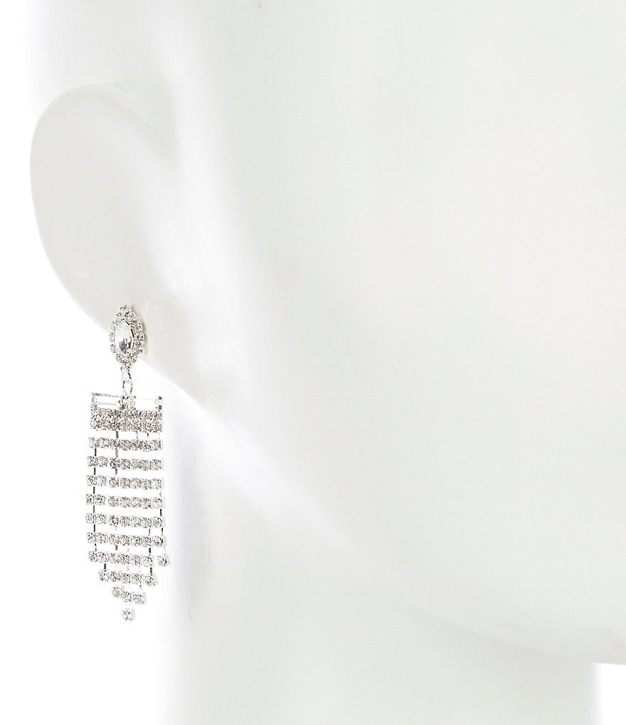 Cezanne Chevron Fringe Chandelier Earrings