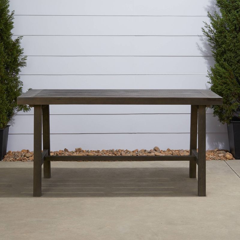 Malibu Rectangle Outdoor Patio Picnic Dining Table - Gray - Vifah