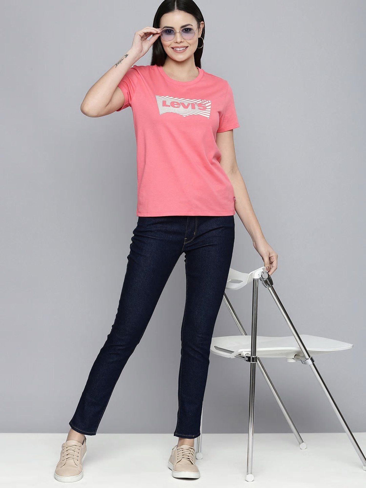 Levi's 711 Dark Blue Skinny Fit Lightly Washed Jeans