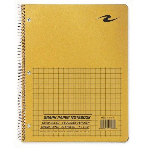 Roaring Spring Quad Notebook Wirebound 5x5 Quad 3HP 11"x8-1/2" 80 Sh Brown 11209